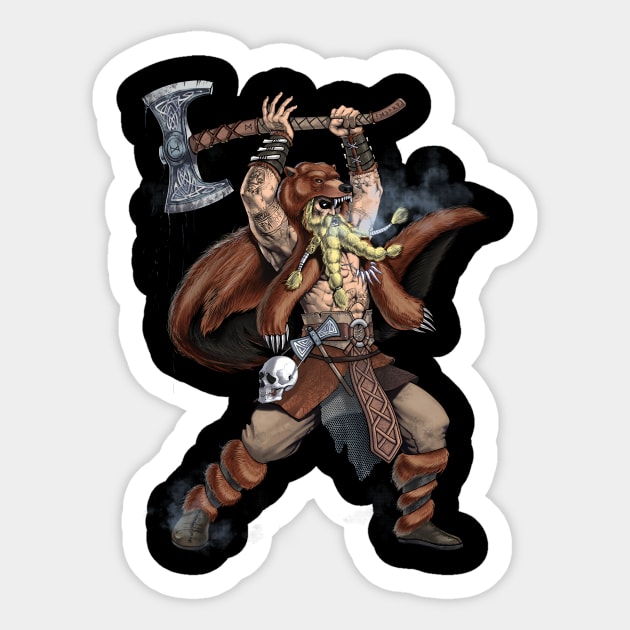 Norse Viking Warrior Sticker by underheaven